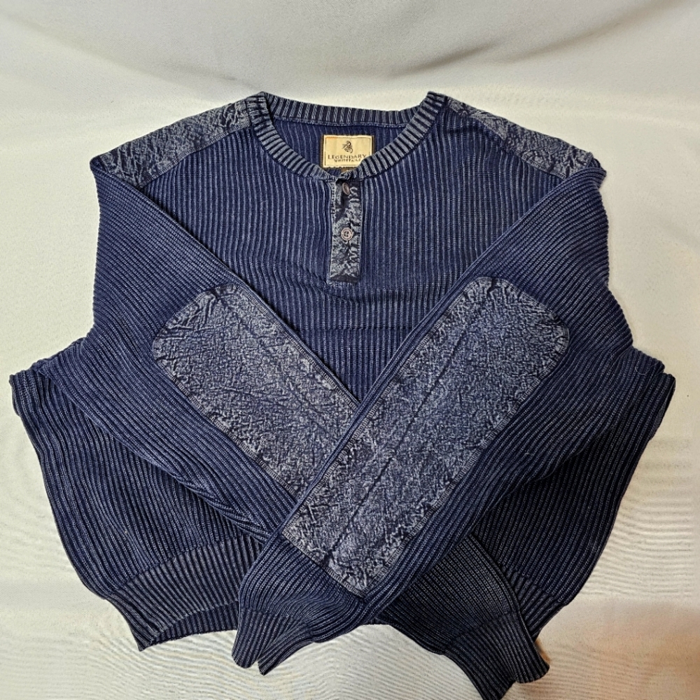 Legendary Whitetails Men’s Pullover Sweater XL – Cotton Knit Henley
